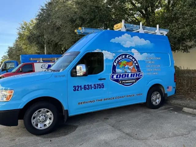 Space Coast's blue service van.